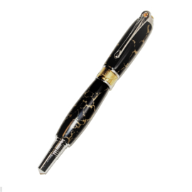 Art Deco Foutain pen 24ktgold - black