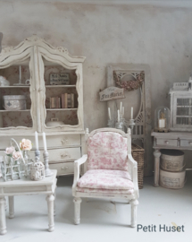 Brocante Stoel met Toile de Jouy stof