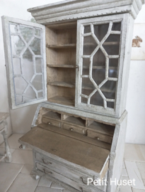 Brocante Engelse Boekenkast/ Schrijftafeltje