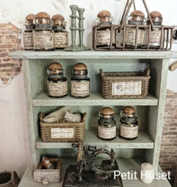 Oude Glazen Pot met Restje Opgedroogde Inkt.