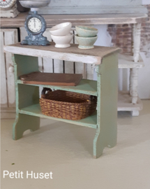 Brocante Klompenbankje Groen
