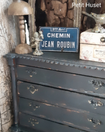 Oud Frans Route Bord met Emaille look. "Chemin JEAN ROUBIN"