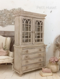 Prachtige Zeer Brocante Engelse Boekenkast