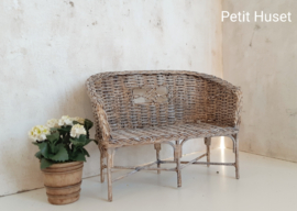 Brocante "Rieten" Bankje
