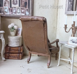 Oude "Lederen" Bibliotheek Fauteuil
