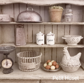 Oud Emaille Spices Blikje met losse deksel.
