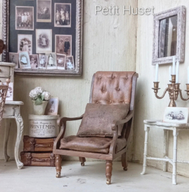 Oude "Lederen" Bibliotheek Fauteuil