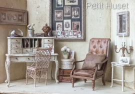 Oude "Lederen" Bibliotheek Fauteuil