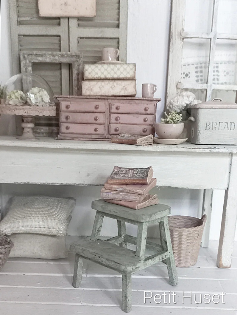 Brocante Zacht Groen Opstapje