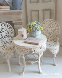 Brocante Pot met Bloemen Blauw