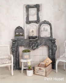 Brocante Schouw met Achterwand en 2 Lijstjes