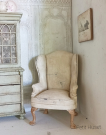 Zeer Brocante Lederen Oor FauteuiI