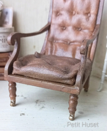 Oude "Lederen" Bibliotheek Fauteuil