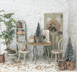 Brocante Vuil Groene Tuintafel