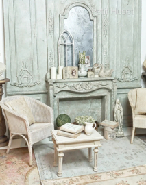 Zeer Brocante Wandpaneel met Schouw en Spiegel