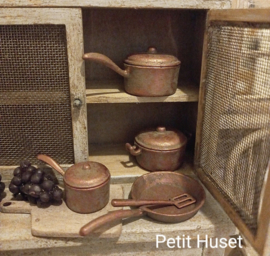 Set Oude Koperen Pannen