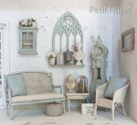 Zeer Brocante Bankje in Zweeds Blauw