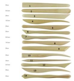 Spatels palmhout per stuk ca 20 cm lengte