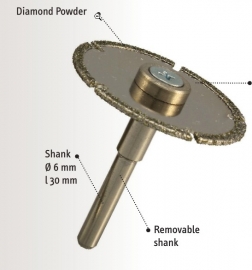 mini diamant doorslijpschijf 6mm as 50mm diameter