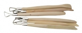 Mirettes draad set van 6 met houten kleispatel enkelzijdig 20cm