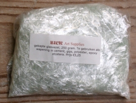 Glasvezel snippers ca 5 mm per verpakking voor 120 liter mengsel,	250 gram