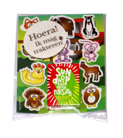 traktatiezakje Boerderij met rozijnen of Biscoff koekjes
