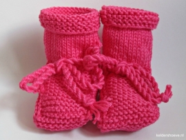 Babyslofjes - Kat. Mt 7 t/m 10 cm Fuchsia Roze