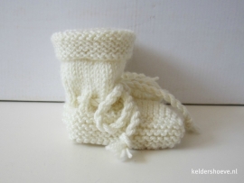 Babyslofjes -Wol Mt 7 t/m 10 cm Crème