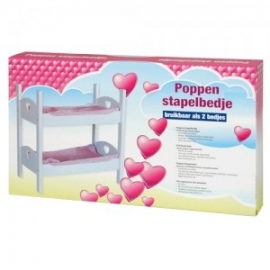 Poppen enkel en/of stapelbed - Wit