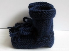 Babyslofjes -Wol Mt 7 t/m 10 cm Donkerblauw