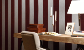 Stripe Velvet and Lin 18116 - Flamant by Arte Wallpaper