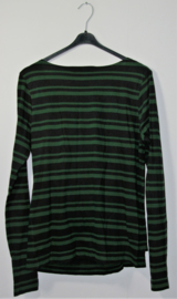 Cora Kemperman zwart/groen gestreept shirt-XL