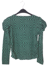 Zara groen/zwart gestreepte top-L