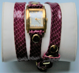 La Mer bordeauxrode snakeskin band