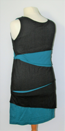 Cora Kemperman zwart/blauwe jurk-XL