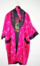Zwart/roze kimono -XXL
