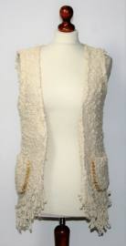 Creme mouwloos vest-38