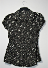Zwart/witte sterren blouse-XL