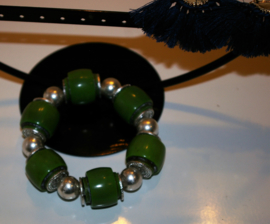 Zilver-groene armband
