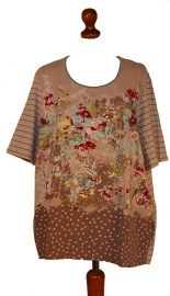 Gerry Weber grijze streep t-shirt bloemen -XXL