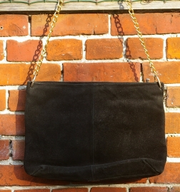 Zwarte suede tas