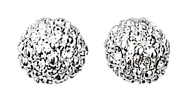 Oorbellen, verzilverde knopjes met kristalletjes