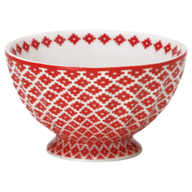 Greengate Stoneware Judy red French bowl small