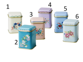 Rice mini tin spice jars, 6 assorti