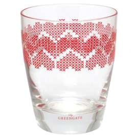 Greengate glass for drinks Mischa red