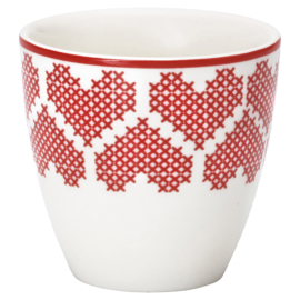 Greengate Stoneware Mischa red mini latte cup