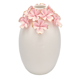 Greengate Ceramic vase pale pink w/gold large