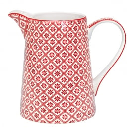 Greengate Stoneware Bianca red jug, 1 ltr.