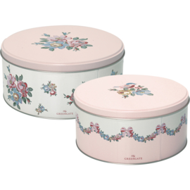 Greengate Round box Madison white set of 2pcs