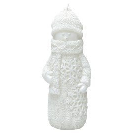 Greengate Snowman white candle, large